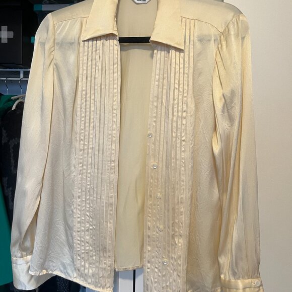 Cream Talbots silk blouse - Picture 3 of 11